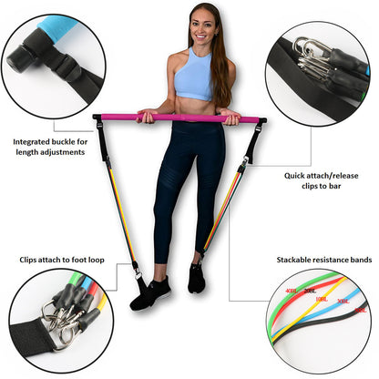 Pilates Bar with Resistance Bands